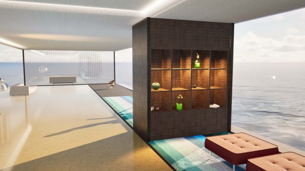 會館展示櫃一側全